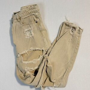 Riot High Rise Mom Jeans Distressed Size 10